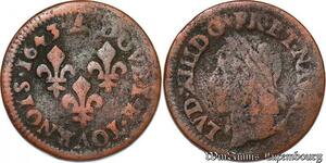 S5950 Louis XIII double tournois type de Warin légende latine 1643 A Paris