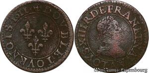 S5957 Louis XIII 1610-1643 Double tournois 1611 A Paris ->Faire Offre