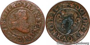 S5971 Louis XIII double tournois 9e type 1634 D Lyon ->Faire Offre