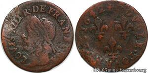 S5974 Double Tournois Louis XIII 1642 A Paris type Warin- Faire Offre