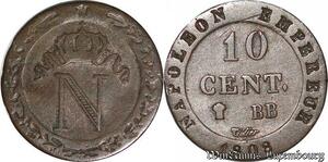 S6246 10 Centimes à L'N couronnée1809 BB Strasbourg ->Faire Offre