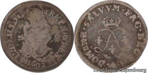 S6526 Louis XIV 4 sols aux 2 L 1692 couronnée A Paris Argent ->Faire Offre