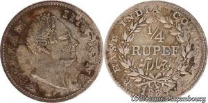 S8490 India-British 1/4 Rupee William 1835 Silver XF ->Make offer 