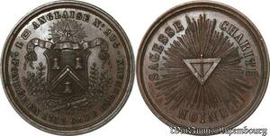 S8742 France Médaille Maconnerie Orient Bordeaux Loge anglaise Stern 1860 1879 SUP