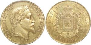 AA610 Rare France 100 Francs Napoleon III 1864 A Or Gold PCGS MS61 -> Offer