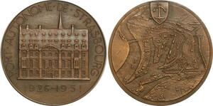 O6340 France Médaille Port Autonome Strasbourg Dropsy Haelling directeur 1951 SUP