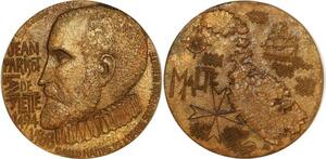O7747 Scarce Medal Malta Jean Parisot de la Valette 15cms EE/100 UNC