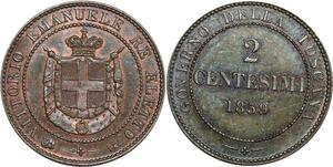 O8003 Italian States Tuscany 2 Centesimi 1859 PCGS MS63 ->M offer