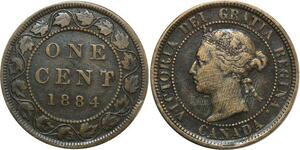 O8022 Canada Cent Victoria 1884 Double chin ->Make offer