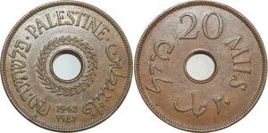 O8062 Scarce Palestine 20 Mils 1942 AU Superbe ->Make offer
