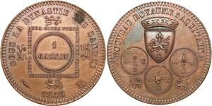 O8067 Rare 5 Francs Essai Gascon 1848 K Bordeaux PCGS UNC Proof -&gt; Make offer