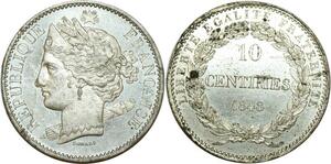 O8088 Rare France 10 Centimes Essai Concours Domard 1848 SPL FDC ->M offre