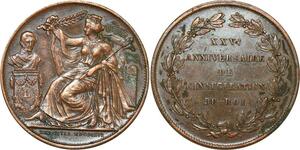 O8101 Médaille Module 40 Francs Belgique 25 ans Roi Léopold Ier 1856