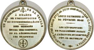 O8117 Inedite Médaille Hélène Mecklenbourg ex-duchesse Orléans 1848 SUP