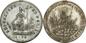 O8126 Médaille Revolution Barricate Tricolore 22 23 24 fevrier 1848 SUP