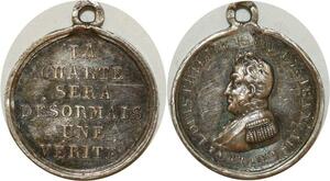 O8149 Rare Médaille Louis-Philippe Roi Charte vérité 1830 Argent SUP
