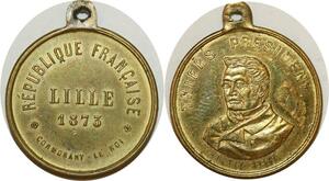 O8161 Médaille Président Thiers République Francaise 1873 Lille SUP