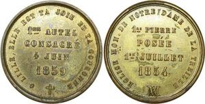 O8163 Médaille Pose pierre église Lille Notre dame de la Treille 1854 1859 SUP