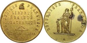 O8166 Médaille Révolution République Francaise 23 24 février 1848 Superbe