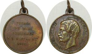 O8168 Médaille Louis Napoléon Bonaparte Voyage midi Bordeaux 1852
