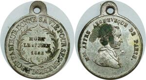 O8190 Médaille Mort Monségnieur Affre Archevèque Paris 1848 vie Brebis SUP