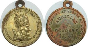 O8201 Médaille Gerbert Silvestre Pape Francais 1851 Berger Auverge Aurillac