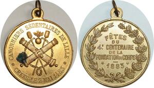 O8204 Médaille 400 ans Cannoniers Sédentaires Lille 1483 1883 SPL ->M offre