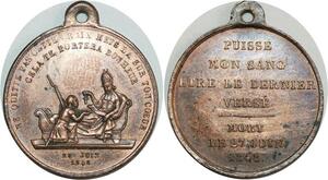O8205 Médaille Révolution 1848 Puisse mon sang être le dernier versé SUP