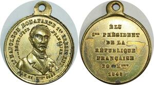 O8208 Médaille Napoleon Bonaparte Elu President 7 millions suffrages 1851 SUP