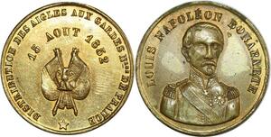 O8209 Médaille Louis Napoléon Bonaparte Aigles Gardes Nationaux 1852 SUP