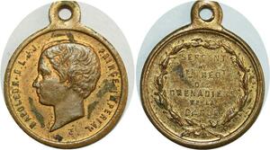 O8220 Médaille Napoléon Prince Impérial Sergent 1er Rég. Grenadiers Garde SPL