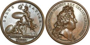 O8226 Rare Médaille Louis XV Levée Siège Haguenau Alsace 1675 Mauger SUP