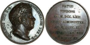 O8235 British Medal UK King of England George IV death 1830 durand AU