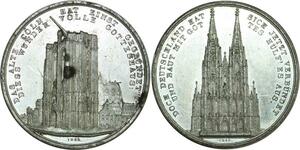 O8239 German Medal Alte Stadt Kohn Cologne Dom Ausbau 1842 AU ->Make offer