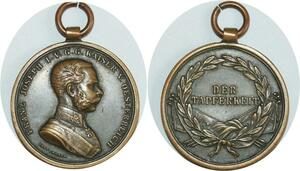 O8244 Austrian Medal Franz Josef I 1848 1916 Tapferkeit Tautenhayn AU