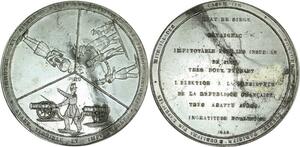 O8279 Rare Médaille Etat de Siège Fin Pouvoir Général Cavaignac 1848 78mm