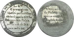 O8281 Rare Médaille Révolution 1848 Général Cavaignac blanchi 503 / 34 voix