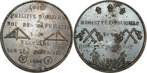 O8286 Rare Médaille Louis-Philippe d'Orléans Barricades Polignac 1848 SUP