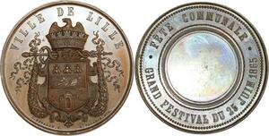 O8288 Médaille Napoléon III Grand Festival 1865 Fête communale SPL ->M offre