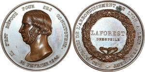 O8300 Rare Médaille Notaires Arrondt. Lyon Ami du Peuple demophile SPL