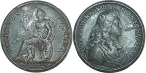 O8306 Louis XIV Cast medal Felicitas Pvblica Lvtetia 1672 ->Make offer