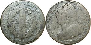 O8335 France Constitution 2 Sols Louis XVI Faisceau François An 4 1792 A Paris