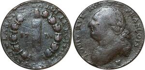 O8340 Inédit Constitution 12 Deniers Louis XVI an 5/4 François 1793/2 M Toulouse