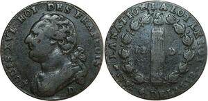 O8349 Rare France Constitution 2 Sols Louis XVI François An 4 1792 D Lyon