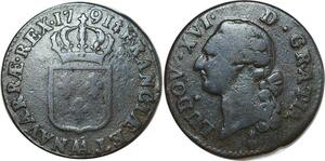 O8355 France Sol Louis XVI 1791 AA Metz 2nd Sem ->Make offer