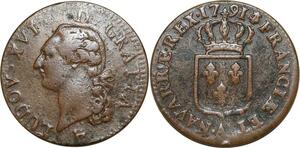 O8359 France Sol Louis XVI 1791 A Paris 2nd sem ->Make offer