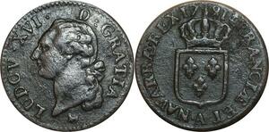 O8363 France Sol Louis XVI 1791 A Paris 2nd sem ->Make offer