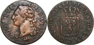 O8366 Rare France Sol Louis XVI 1791 D Lyon 1er sem Leopard ->Make offer