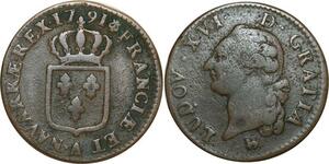 O8376 France Sol Louis XVI 1791 A Paris 2nd sem Leopard ->Make offer