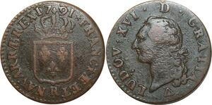 O8386 France Sol Louis XVI 1791 R Orléans 2me sem ->Make offer